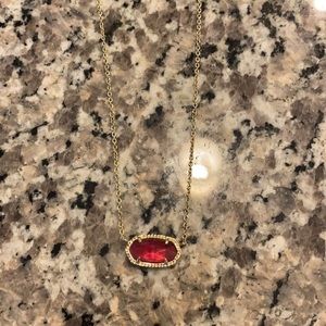 Kendra Scott Elisa pendant necklace in ruby red